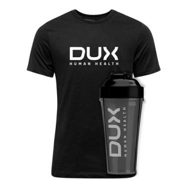 Imagem de Kit Camiseta Dux Coqueteleira 800ml Nutrition Dry Fit Camisa Cor:Preto
