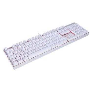 Imagem de Teclado Mecânico Gamer Redragon Mitra Lunar White Single Color LED Vermelho Switch Preto K551W
