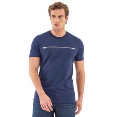 Imagem de Camiseta Colcci Slim Com Detalhe Em Estampa Azul Life Masculina-Masculino