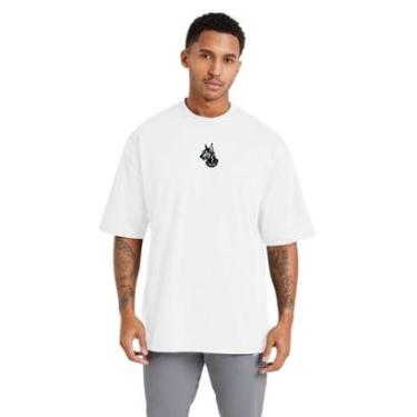 Imagem de Camiseta Oversized Estampada Masculina Algodão Conforto para Treino e Uso Diário-Masculino