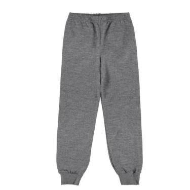 Imagem de Calça de Moletom Infantil Sem Flanela Com Punho Inverno Cinza Mescla M