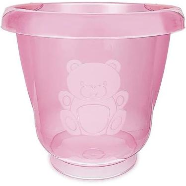Imagem de Balde ofurô adoleta bebê  17,5 litros rosa transparente bpa free