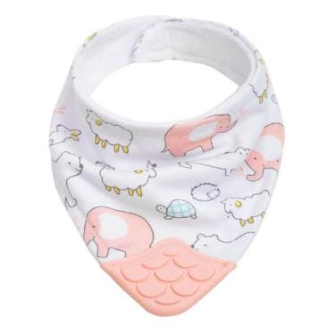 Imagem de Bandana Infantil Com Mordedor Animais Rosa 15285 - Buba