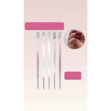 Imagem de Espátulas Cutícula Palito Rosca Aço Inox 5 Unidades - Congratulations 