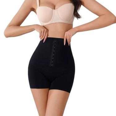 Imagem de Short Cinta Modeladora Segunda Pele Em Colchete Sem Costura COR:PRETOT