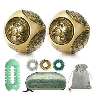 Imagem de Conjunto de Bolas de Baoding Heeshin para Massagem e Terapia das Mãos