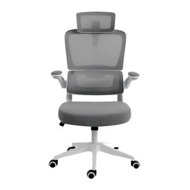 Imagem de Cadeira Home Office Redragon Hela Mesh Altura Ajustável Branco e Cinza