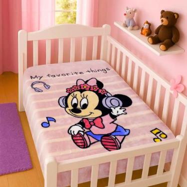 Imagem de Cobertor Jolitex Berço Bebê Disney Estampa Minnie, Minnie Músiquinha