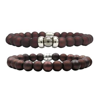 Imagem de Kit C/02 Pulseiras de Bolinha Masculina Vermelha (15cm)