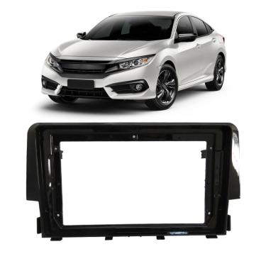 Imagem de Moldura 2 Din Honda Civic G10 9 Polegadas 2016 em Diante - Black Piano