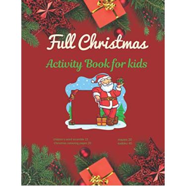 Imagem de Full Christmas Activity Book for kids: children's word scramble (Christmas words), Christmas colouring pages., mazes., sudoku boxes (medium level), Solutions sudokus
