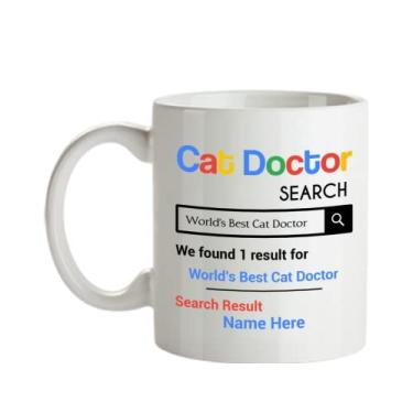 Imagem de Caneca personalizada de médico de gato - Presentes personalizados de médico de gato - Presente de aniversário de médico de gato - Personalizado com o seu nome do médico - Caneca de café de 325 ml