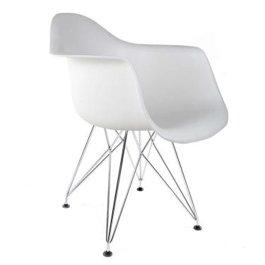 Imagem de cadeira eiffel i cromada e branca