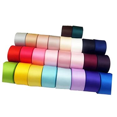 Imagem de Bonarty 25 metros fita de cetim dupla face DIY laço de cabelo festa de casamento artesanato 25 mm