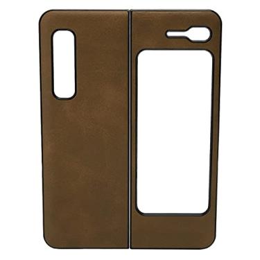 Imagem de Vbestlife Capas para smartphone Z Fold 1/W20, para Z Fold 1/W20, capa de couro à prova de choque (marrom)