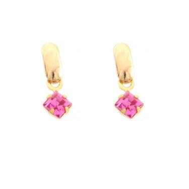 Imagem de Brinco 15mm de Pedra Acrílica 4mm