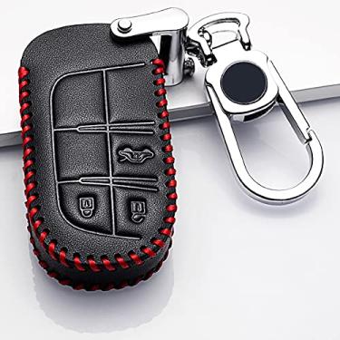 Imagem de CSHU Protetor de chave de carro Capa de chaveiro de carro Capa de chaveiro com anel de chaveiro, adequado para Jeep Grand Cherokee Chrysler 300C Renegade Fiat Freemont 2018,6