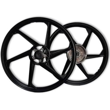 Jogo Roda Liga Leve Moto Biz 125 Biz 110 Rodão Esportiva 5 Pontas Pé  Galinha Preta Par Scud - Roda de Moto - Magazine Luiza