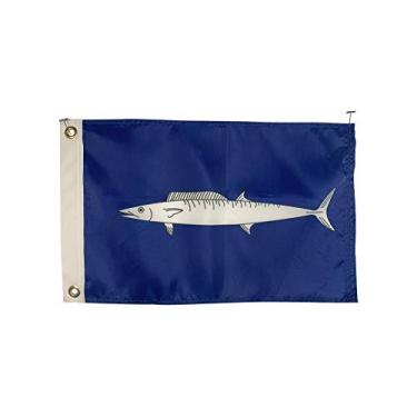 Imagem de Bandeira de pesca de barco Wahoo 12x18, nylon para todos os climas ao ar livre, feita nos EUA