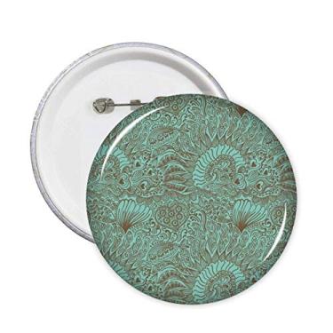 Imagem de Desenho de linha abstrato peixes azuis plantas alfinetes crachá botão emblema acessório decoração 5 peças