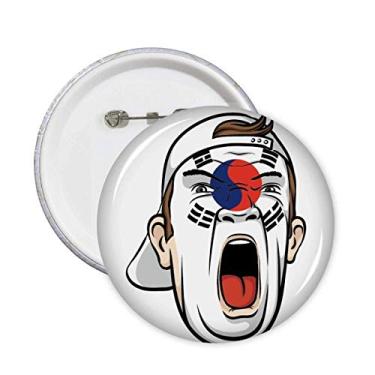 Imagem de Broche de cabeça de maquiagem com bandeira da Coreia para decoração de acessórios 5 peças