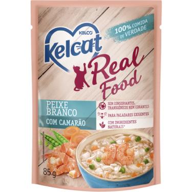 Imagem de Ração Úmida Kelcat Real Food Peixe Branco com Camarão - 85 g