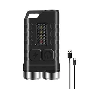 Imagem de Qudai Mini lanterna LED chaveiro lanterna recarregável bolso luz à prova d'água com 5 níveis de brilho 4 cores fonte de luz para camping caminhadas uso de emergência