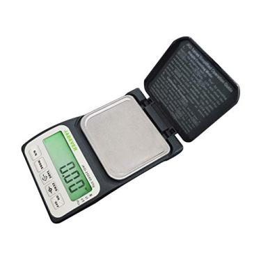 Imagem de ouro de laboratório de escala eletrônica chamado joias para enviar função de correção portátil de bolso de couro