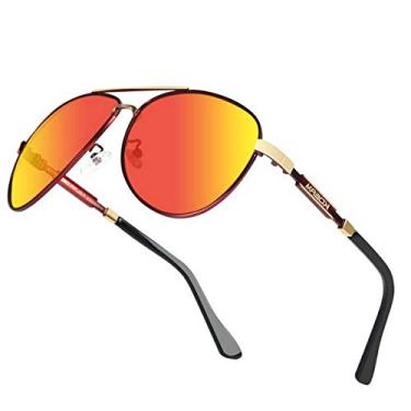 Imagem de Óculos de Sol Masculino KDEAM Estilo Clássico Aviador Piloto com Proteção Uv400 Polarizados (C3)