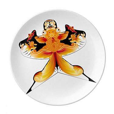 Imagem de Prato de cultura tradicional chinesa com padrão de pipa de porcelana decorativa Salver louças de jantar