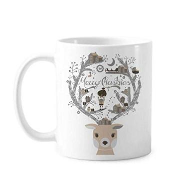 Imagem de Caneca de cerâmica para presente de casa de Natal Deer Father Caneca de porcelana de café