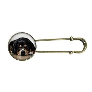 Imagem de Broche de metal retrô com foto de animal de estimação para cachorro