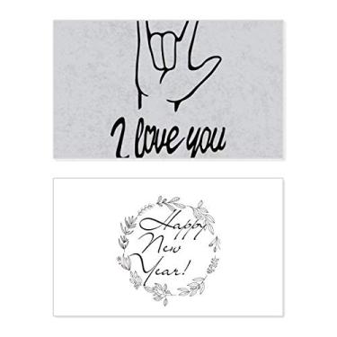 Imagem de Black I Love You Gesto Personalizado Ano Novo Festival Cartão Bless Mensagem Presente