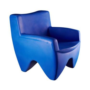Imagem de Poltrona Decorativa Cadeira Plástico Joker Freso Azul