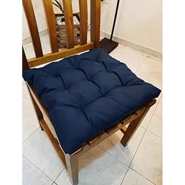 Imagem de Assento De Cadeira Futon 40x40cm Azul Marinho Artesanal Cor:Azul Marinho