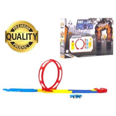 Kit De Carro Com Lançador E Pista Mega Track Looping - Compre