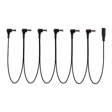 Imagem de rockible Cabo Daisy Chain, cabo de alimentação em ângulo reto, cabo de baixo elétrico, de conexão, 9V DC, cabo de alimentação Effector Cabo de pedal de, 6 vias