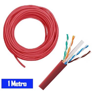Imagem de Metro de Cabo de Rede Soho Plus Furukawa CAT6 Categoria 6- 24AWGX4P ROHS 100% Cobre Vermelho