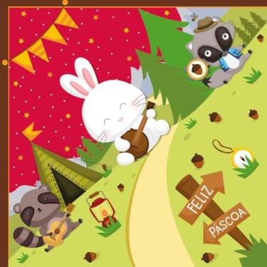 Imagem de Embalagem para Ovo de Páscoa, 24 X 24 cm, Acampamento Vermelho, Embalagem com 25 Unidades, Cromus