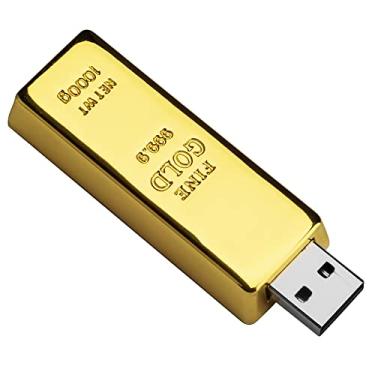 Imagem de Pen Drive USB de 64 GB em forma de barra dourada, BorlterClamp Novidade, pen drive de polegar, divertido para armazenamento de dados externos