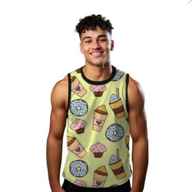 Imagem de Camiseta Regata Verão Estilo Moda Praia Donuts Doce Shake Cupcake 1425