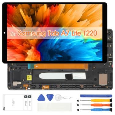 Imagem de Tela de substituição para Samsung Galaxy Tab A7 Lite LCD para Galaxy Tab A7 (versão Wi-Fi) SM-T220 SM-T227U 22.1 cm digitalizador touch screen conjunto completo com moldura (não para T225) (preto)