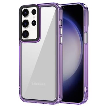 Imagem de Capa de acrílico transparente para Samsung Galaxy S23 S22 Plus Ultra S21FE S20FE A73 A54 A34 A24 A13 A32 Capa à prova de choque, roxo escuro, para M14 5G (F14 5G)