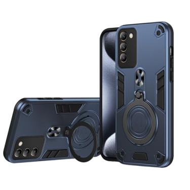 Imagem de Kukoufey Capa de proteção contra quedas compatível com Vivo T3 5G, capa com suporte magnético compatível com Vivo Y100 5G (Índia) V2327 / Y200e 5G V2336 / V30 Lite 4G capa azul