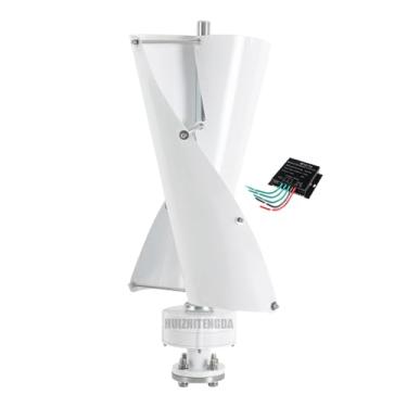 Imagem de HUIZHITENGDA Vertical Spiral Wind Mill Turbina Gerador Portátil,1000W 12 V 24 V 48 V 2 Lâmina Gerador de Turbina Eólica Doméstico Energia Livre Moinho de Vento W/Controlador (Branco),24v