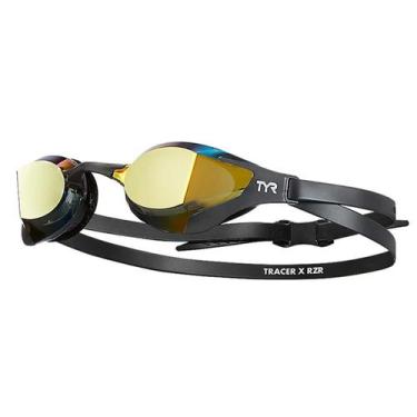 Imagem de Óculos De Natação Adulto Tracer-X RZR Racing Mirrored TYR, Preto, Dour