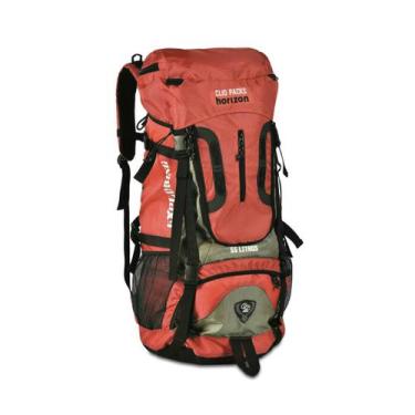 Imagem de Mochila Cargueira 55 Lts Viagem Camping Trilha Reforçada, Vermelho