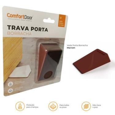 Imagem de Trava Portas Cunha Borracha - Comfort Door, Marrom