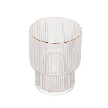 Imagem de Jogo 2 copo baixos 220ml de cristal de chumbo com borda dourada Lines 
