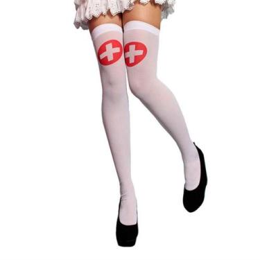 Imagem de Meia longa de enfermeira adulto fantasia 7/8 over knee - Lynx Produçõe